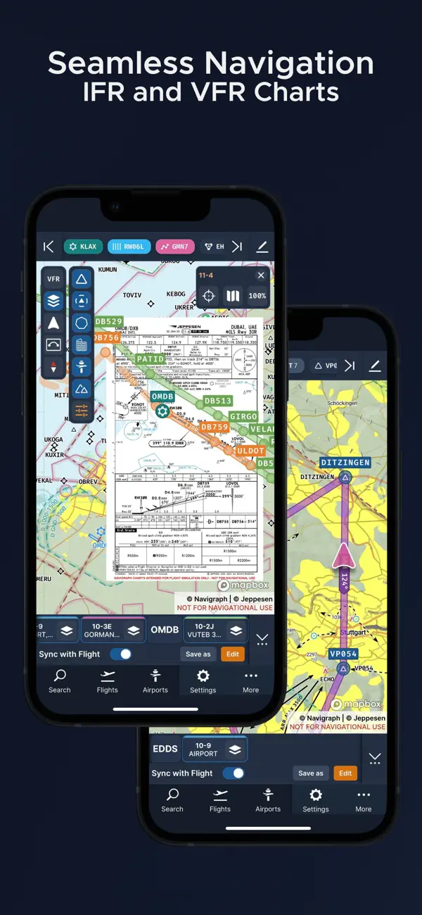 Navigraph Charts — approach plate view