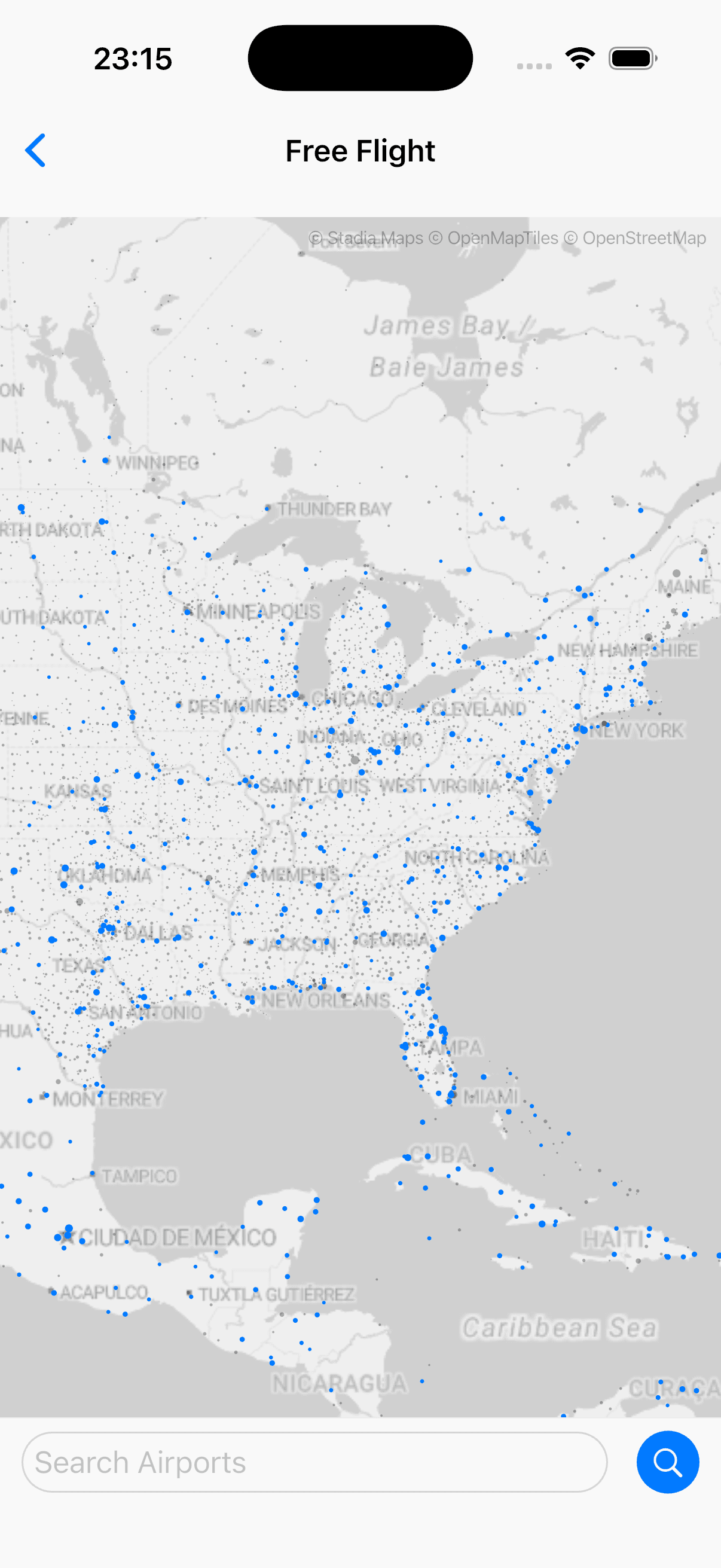 Airport selection with worldwide coverage