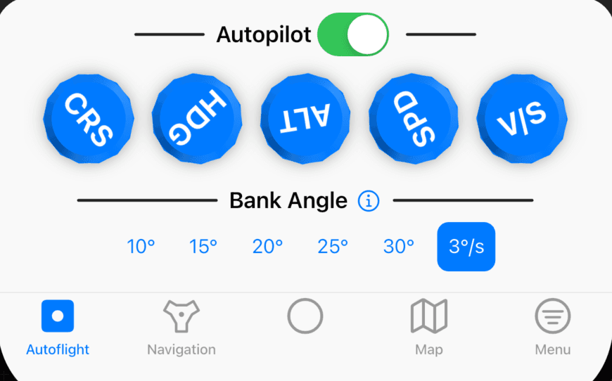 Autopilot Bank Angle Selector
