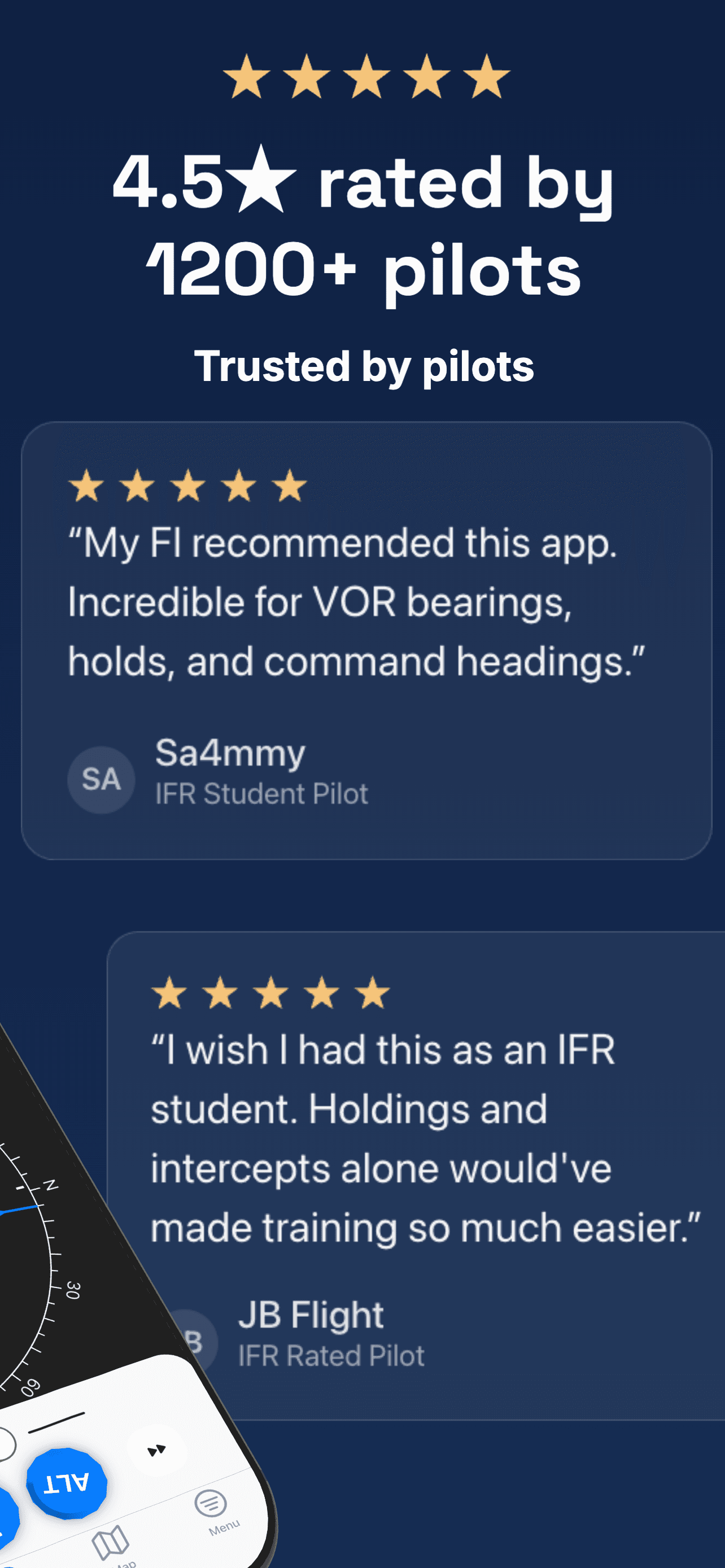 IFR Flight Simulator — 4.5 star rating, trusted by pilots worldwide